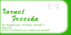 kornel frecska business card